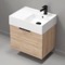 Floating Small Bathroom Vanity, Modern, 24